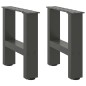 vidaXL Gambe per Tavolino da Caffè Antracite 2 pz 30x(30-31)cm Acciaio vidaXL Gambe per Tavolino da Caffè Antracite 2 pz 30x(30-31)cm Acciaio