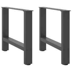 vidaXL Gambe per Tavolino da Caffè Antracite 2 pz 50x(42-43)cm Acciaio