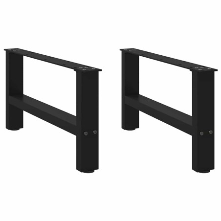 vidaXL Gambe per Tavolino da Caffè Nero 2 pz 70x(30-31) cm Acciaio