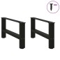 vidaXL Gambe per Tavolino da Caffè Nero 2 pz 70x(30-31) cm Acciaio vidaXL Gambe per Tavolino da Caffè Nero 2 pz 70x(30-31) cm Acciaio