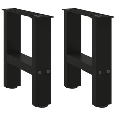 vidaXL Gambe per Tavolino da Caffè Nero 2 pz 40x(30-31) cm Acciaio