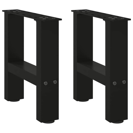 vidaXL Gambe per Tavolino da Caffè Nero 2 pz 40x(30-31) cm Acciaio