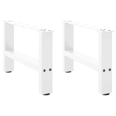 vidaXL Gambe per Tavolino da Caffè Bianco 2 pz 50x(30-31) cm Acciaio