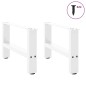 vidaXL Gambe per Tavolino da Caffè Bianco 2 pz 50x(30-31) cm Acciaio