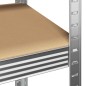 vidaXL Scaffale Resistente 5 Strati Argento in Acciaio e Multistrato