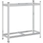 vidaXL Ripiano per Pneumatici a 2 Strati Argento 110x40x109 cm Acciaio vidaXL Ripiano per Pneumatici a 2 Strati Argento 110x40x109 cm Acciaio