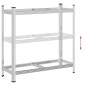 vidaXL Ripiano per Pneumatici a 2 Strati Argento 110x40x109 cm Acciaio vidaXL Ripiano per Pneumatici a 2 Strati Argento 110x40x109 cm Acciaio