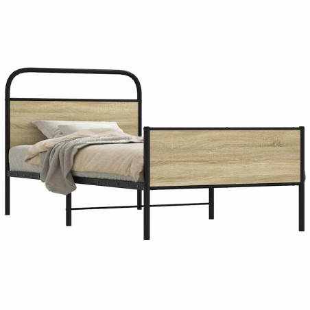 vidaXL Giroletto senza Materasso Rovere Sonoma 90x190 cm in Truciolato
