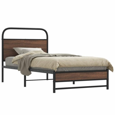 vidaXL Giroletto senza Materasso Rovere Marrone 107x203 cm Truciolato
