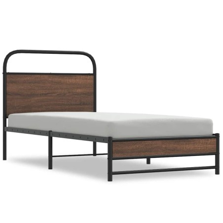 vidaXL Giroletto senza Materasso Rovere Marrone 107x203 cm Truciolato