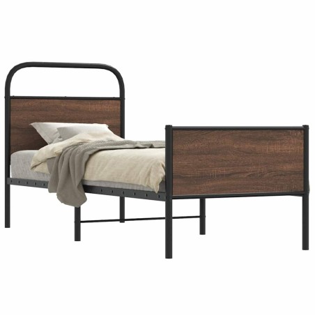 vidaXL Giroletto senza Materasso Rovere Marrone 75x190cm in Truciolato