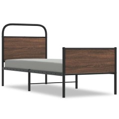 vidaXL Giroletto senza Materasso Rovere Marrone 75x190cm in Truciolato