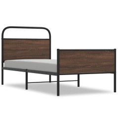 vidaXL Giroletto senza Materasso Rovere Marrone 90x190cm in Truciolato