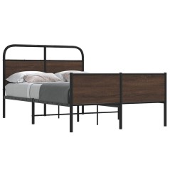vidaXL Giroletto senza Materasso Rovere Marrone 135x190 cm Truciolato
