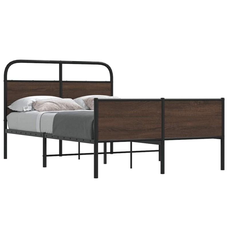vidaXL Giroletto senza Materasso Rovere Marrone 135x190 cm Truciolato vidaXL Giroletto senza Materasso Rovere Marrone 135x190 cm Truciolato