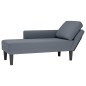 vidaXL Sdraio con Cuscino e Bracciolo Destro in Velluto Grigio Scuro vidaXL Sdraio con Cuscino e Bracciolo Destro in Velluto Grigio Scuro