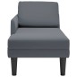 vidaXL Sdraio con Cuscino e Bracciolo Destro in Velluto Grigio Scuro vidaXL Sdraio con Cuscino e Bracciolo Destro in Velluto Grigio Scuro