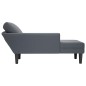 vidaXL Sdraio con Cuscino e Bracciolo Destro in Velluto Grigio Scuro vidaXL Sdraio con Cuscino e Bracciolo Destro in Velluto Grigio Scuro