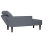 vidaXL Sdraio con Cuscino e Bracciolo Destro in Velluto Grigio Scuro vidaXL Sdraio con Cuscino e Bracciolo Destro in Velluto Grigio Scuro