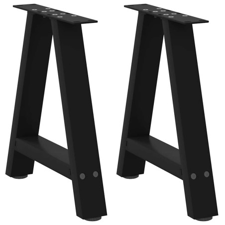 vidaXL Gambe Tavolino da Caffè a A 2 pz Nero 50x(42-43) cm in Acciaio