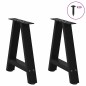 vidaXL Gambe Tavolino da Caffè a A 2 pz Nero 50x(42-43) cm in Acciaio vidaXL Gambe Tavolino da Caffè a A 2 pz Nero 50x(42-43) cm in Acciaio