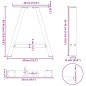 vidaXL Gambe Tavolino da Caffè a A 2 pz Nero 50x(42-43) cm in Acciaio vidaXL Gambe Tavolino da Caffè a A 2 pz Nero 50x(42-43) cm in Acciaio
