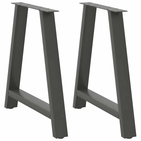 vidaXL Gambe Tavolo Consolle a A 2pz Antracite 20x28x(72-73)cm Acciaio
