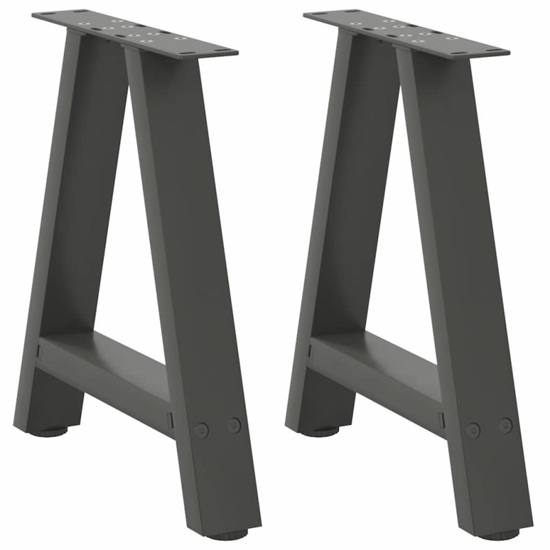 vidaXL Gambe Tavolino Caffè a A 2 pz Antracite 38x(42-43)cm in Acciaio vidaXL Gambe Tavolino Caffè a A 2 pz Antracite 38x(42-43)cm in Acciaio
