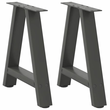 vidaXL Gambe Tavolino Caffè a A 2 pz Antracite 38x(42-43)cm in Acciaio