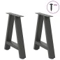 vidaXL Gambe Tavolino Caffè a A 2 pz Antracite 38x(42-43)cm in Acciaio vidaXL Gambe Tavolino Caffè a A 2 pz Antracite 38x(42-43)cm in Acciaio