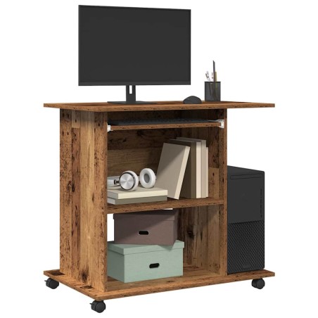 vidaXL Scrivania da Computer Legno Antico 80x50x75cm Legno Multistrato