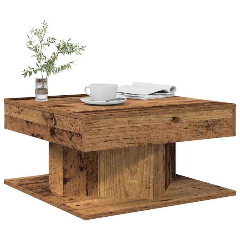 vidaXL Tavolino da Salotto Legno Antico 55x55x30 cm Legno Multistrato