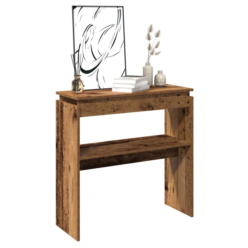 vidaXL Tavolino Consolle Legno Antico 80x30x102 cm in Truciolato vidaXL Tavolino Consolle Legno Antico 80x30x102 cm in Truciolato
