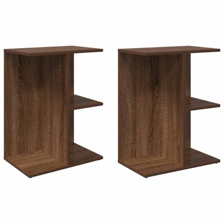 vidaXL Comodini 2 pz Rovere Marrone 46,5x29x61 cm in Legno Multistrato