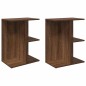 vidaXL Comodini 2 pz Rovere Marrone 46,5x29x61 cm in Legno Multistrato
