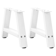 vidaXL Gambe Tavolino da Caffè a A 2pz Bianco 40x(30-31) cm Acciaio