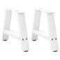 vidaXL Gambe Tavolino da Caffè a A 2pz Bianco 40x(30-31) cm Acciaio vidaXL Gambe Tavolino da Caffè a A 2pz Bianco 40x(30-31) cm Acciaio