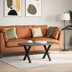 vidaXL Gambe Tavolino Caffè a X 2 pz Nero 60x(42-43)cm Acciaio