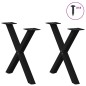 vidaXL Gambe Tavolino Caffè a X 2 pz Nero 60x(42-43)cm Acciaio vidaXL Gambe Tavolino Caffè a X 2 pz Nero 60x(42-43)cm Acciaio