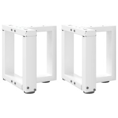 vidaXL Gambe Tavolino da Caffè a T 2 pz Bianco 30x25x(30-31)cm Acciaio
