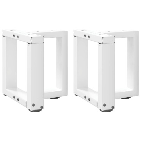 vidaXL Gambe Tavolino da Caffè a T 2 pz Bianco 30x25x(30-31)cm Acciaio