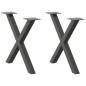 vidaXL Gambe Tavolino Caffè a X 2 pz Antracite 60x(42-43) cm Acciaio vidaXL Gambe Tavolino Caffè a X 2 pz Antracite 60x(42-43) cm Acciaio