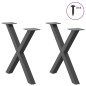 vidaXL Gambe Tavolino Caffè a X 2 pz Antracite 60x(42-43) cm Acciaio vidaXL Gambe Tavolino Caffè a X 2 pz Antracite 60x(42-43) cm Acciaio