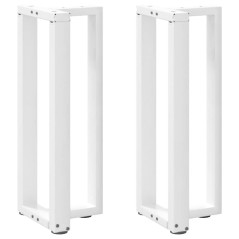 vidaXL Gambe Tavolo Consolle a T 2 pz Bianco 25x28x(72-73) cm Acciaio