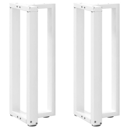 vidaXL Gambe Tavolo Consolle a T 2 pz Bianco 25x28x(72-73) cm Acciaio