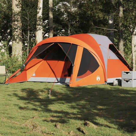 vidaXL Tenda Familiare a Tunnel 6Persone Grigia Arancione Impermeabile