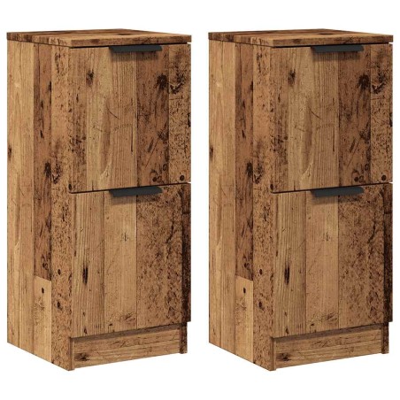 vidaXL Credenze 2 pz Legno Antico 30x30x70 cm in Legno Multistrato