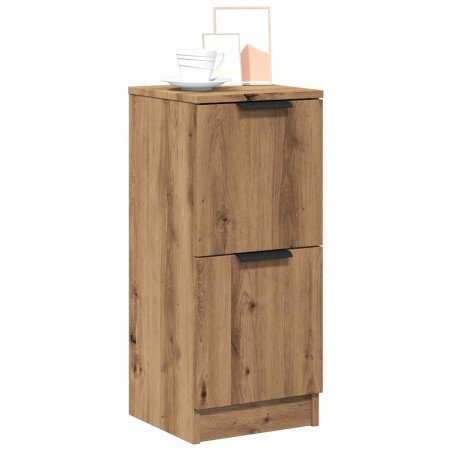 vidaXL Credenze 2 pz Rovere Artigianale 30x30x70 cm Legno Multistrato