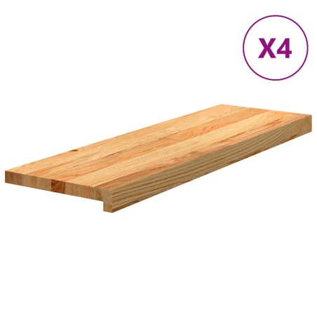 vidaXL Gradini 4 pz Marrone Chiaro 80x25x2 cm Legno Massello Rovere
