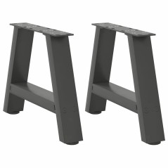 vidaXL Gambe Tavolino Caffè a A 2 pz Antracite 50x(30-31)cm in Acciaio